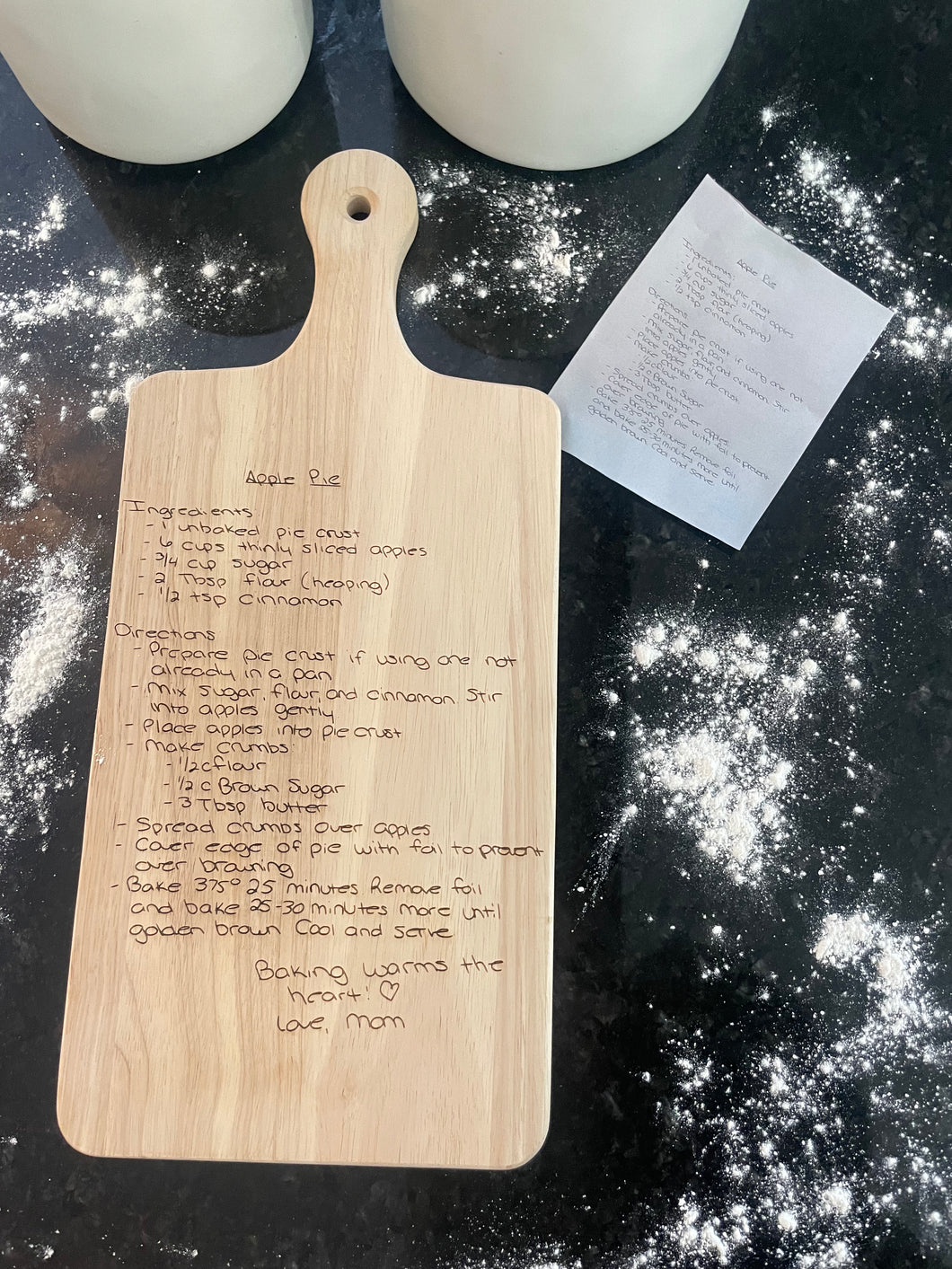 Handwritten Engraved Recipe Board
