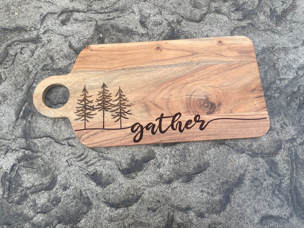 Gather with Pine Trees Board