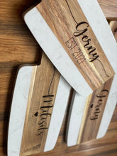 Load image into Gallery viewer, Marble and Wood Engraved Cutting Board
