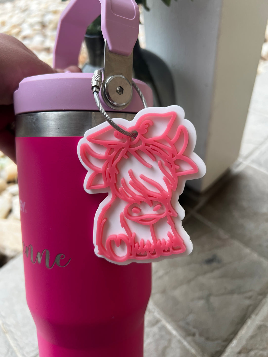 Highland Cow Water Bottle Tag
