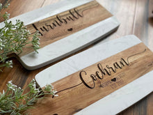 Load image into Gallery viewer, Marble and Wood Engraved Cutting Board
