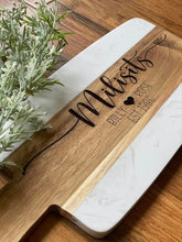 Load image into Gallery viewer, Marble and Wood Engraved Cutting Board

