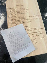 Load image into Gallery viewer, Handwritten Engraved Recipe Board
