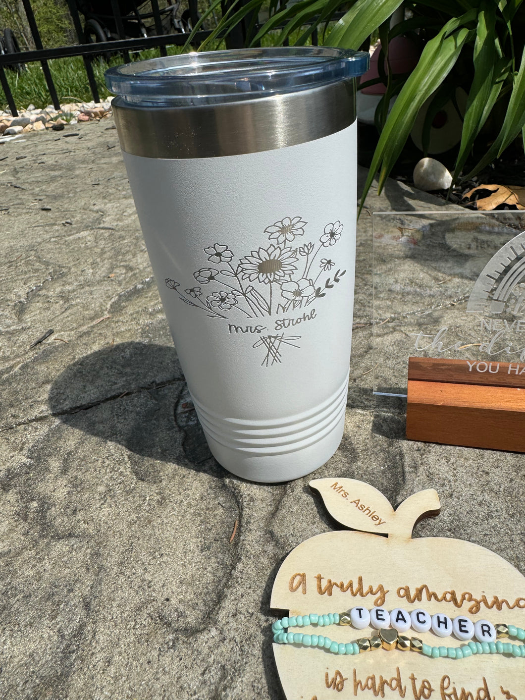 Teacher Floral Tumbler