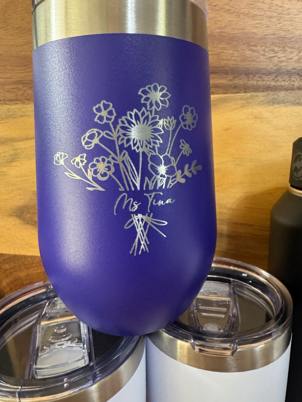 Engraved Purple Wine Tumbler