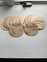 Load image into Gallery viewer, Floral Engraved Birth Announcement
