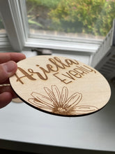 Load image into Gallery viewer, Floral Engraved Birth Announcement
