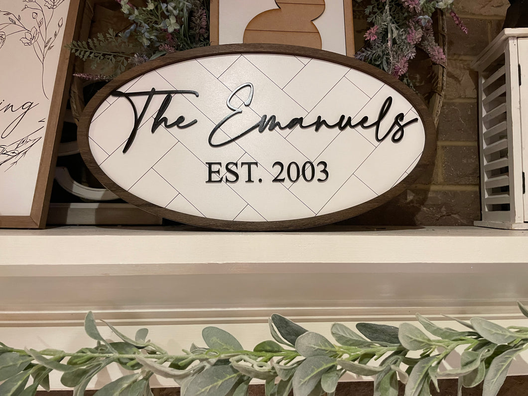 Herringbone Name Sign