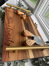 Load image into Gallery viewer, Engraved Board with Handles and Knife Set
