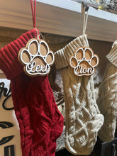 Load image into Gallery viewer, Paw Ornament/Stocking Tag

